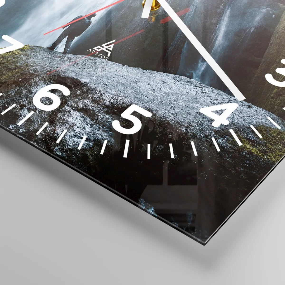 Ceas de perete - Ceas pe sticlă - Restabilirea proporțiilor - 40x40 cm