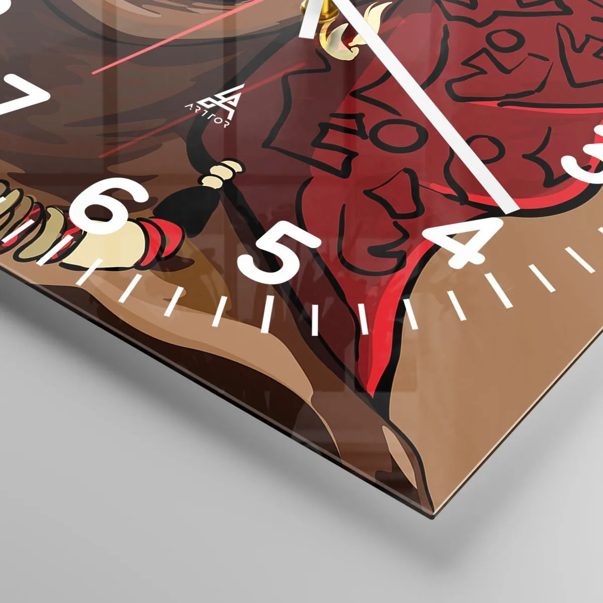 Wall clock - Clock on glass - Ebony Venus - 40x40 cm