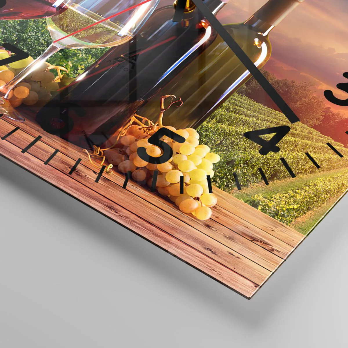 Wall clock - Clock on glass - Here Life Is Full of Flavour - 30x30 cm