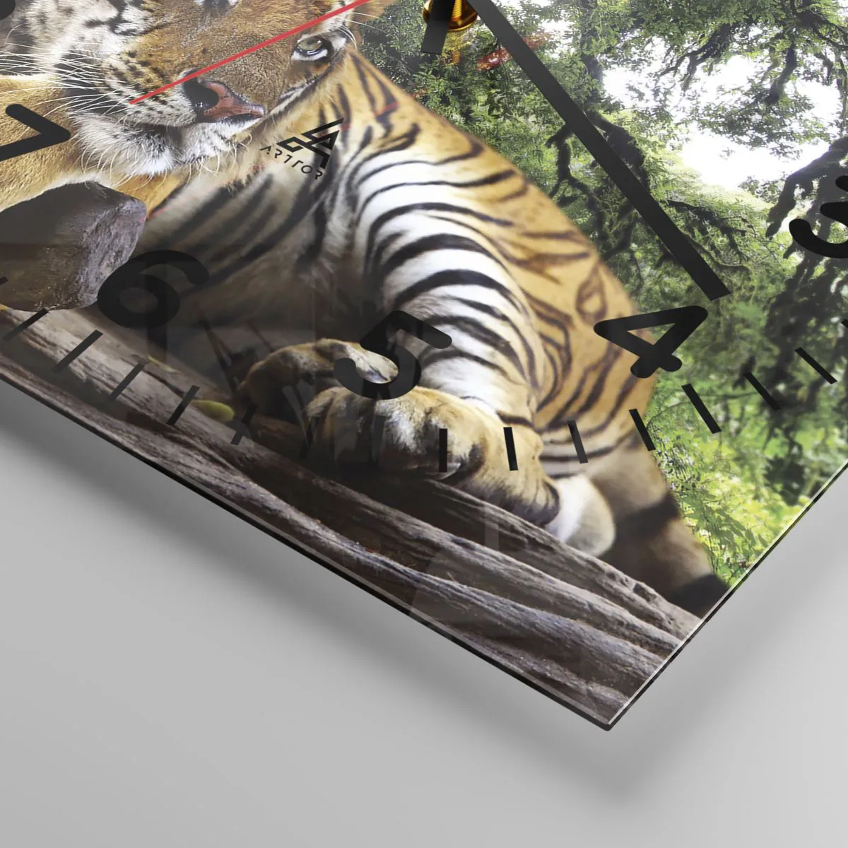 Ceas de perete - Ceas pe sticlă - Cu respect - 40x40 cm