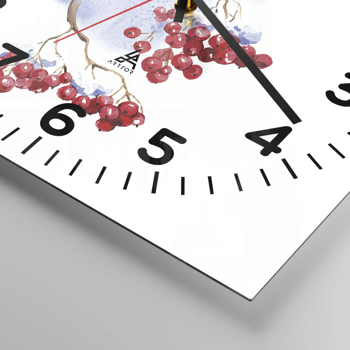 Reloj de pared - Reloj de vidrio - Invierno en color - 30x30 cm