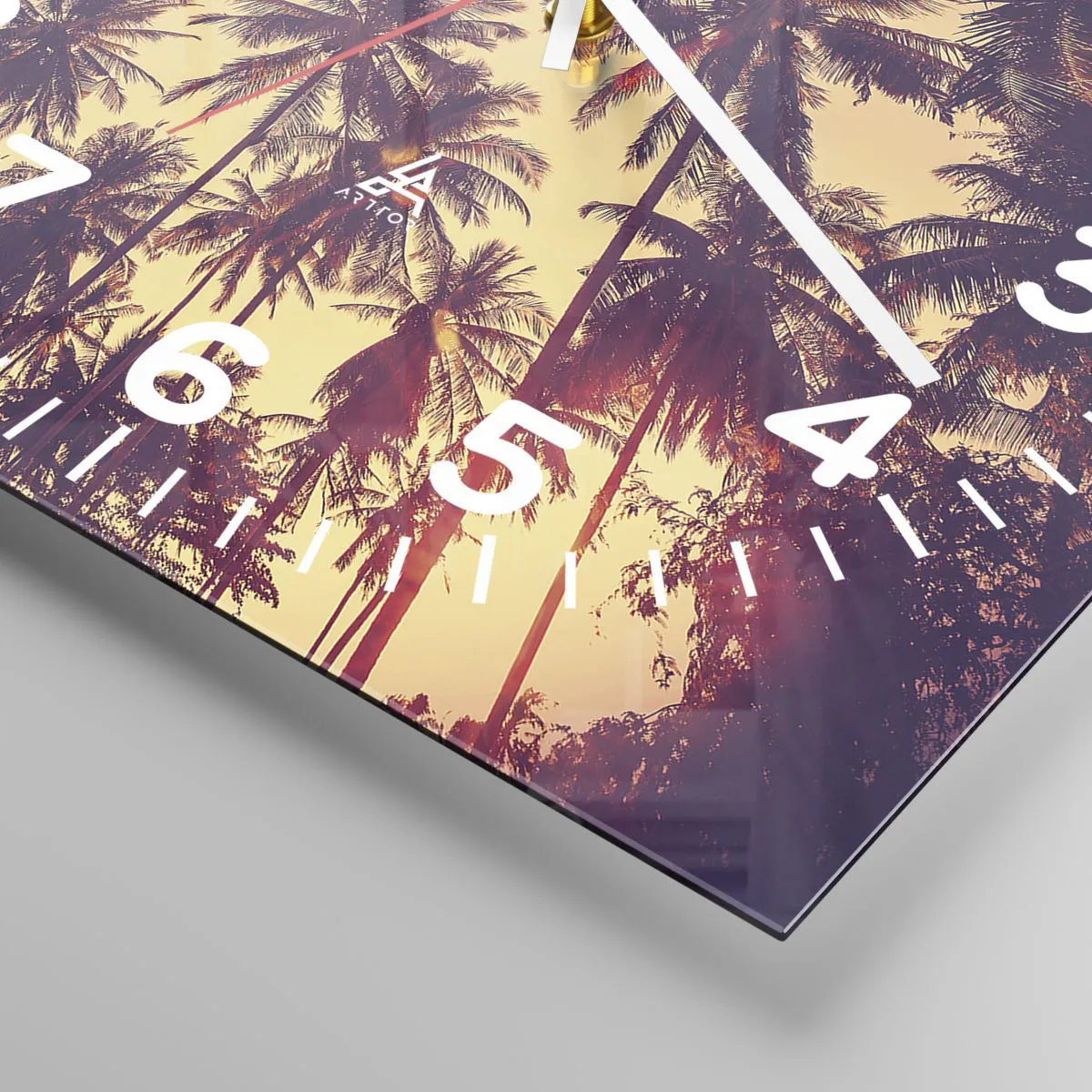 Wall clock - Clock on glass - Tropical Variation - 40x40 cm