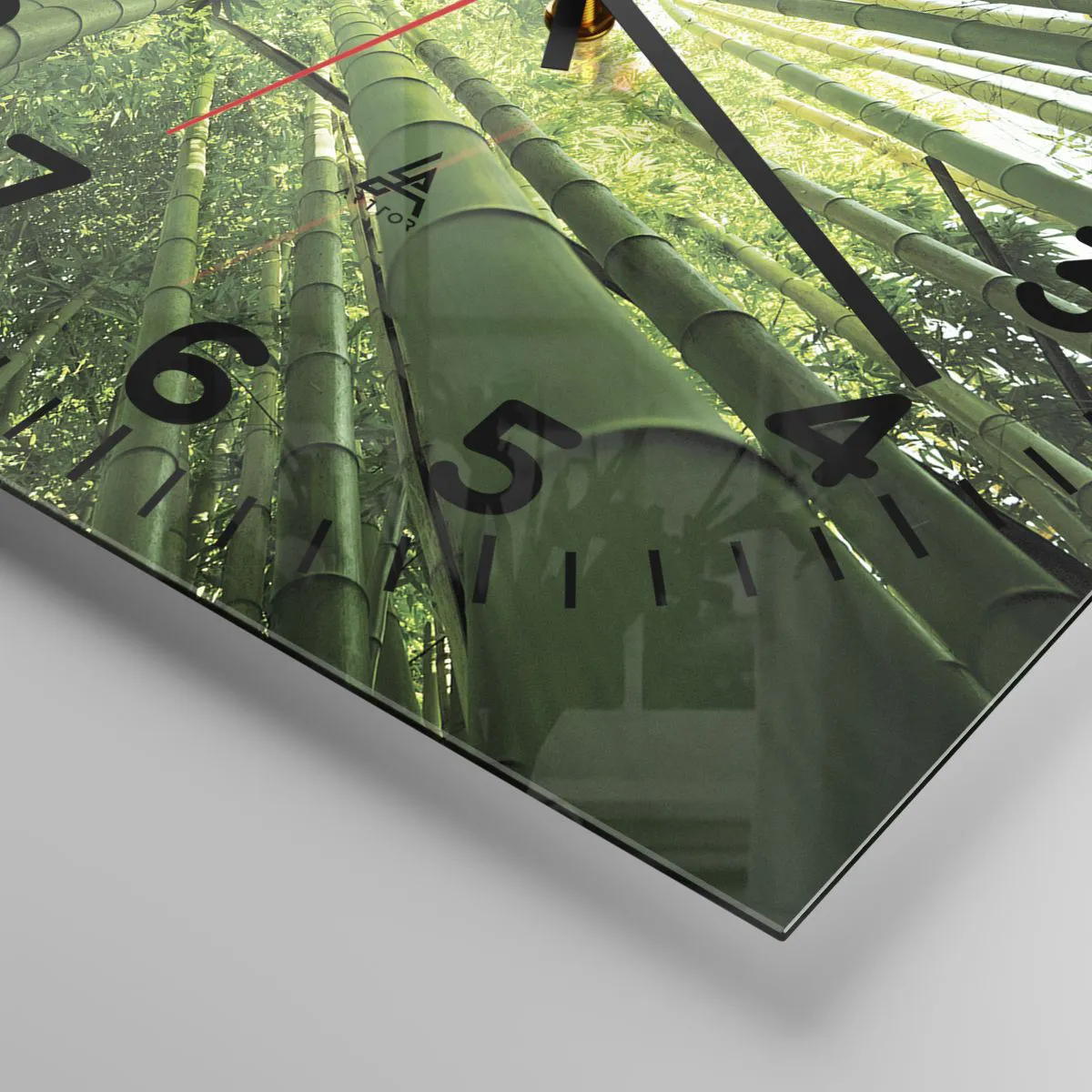 Ceas de perete - Ceas pe sticlă - Într-o pădure de bambus - 40x40 cm