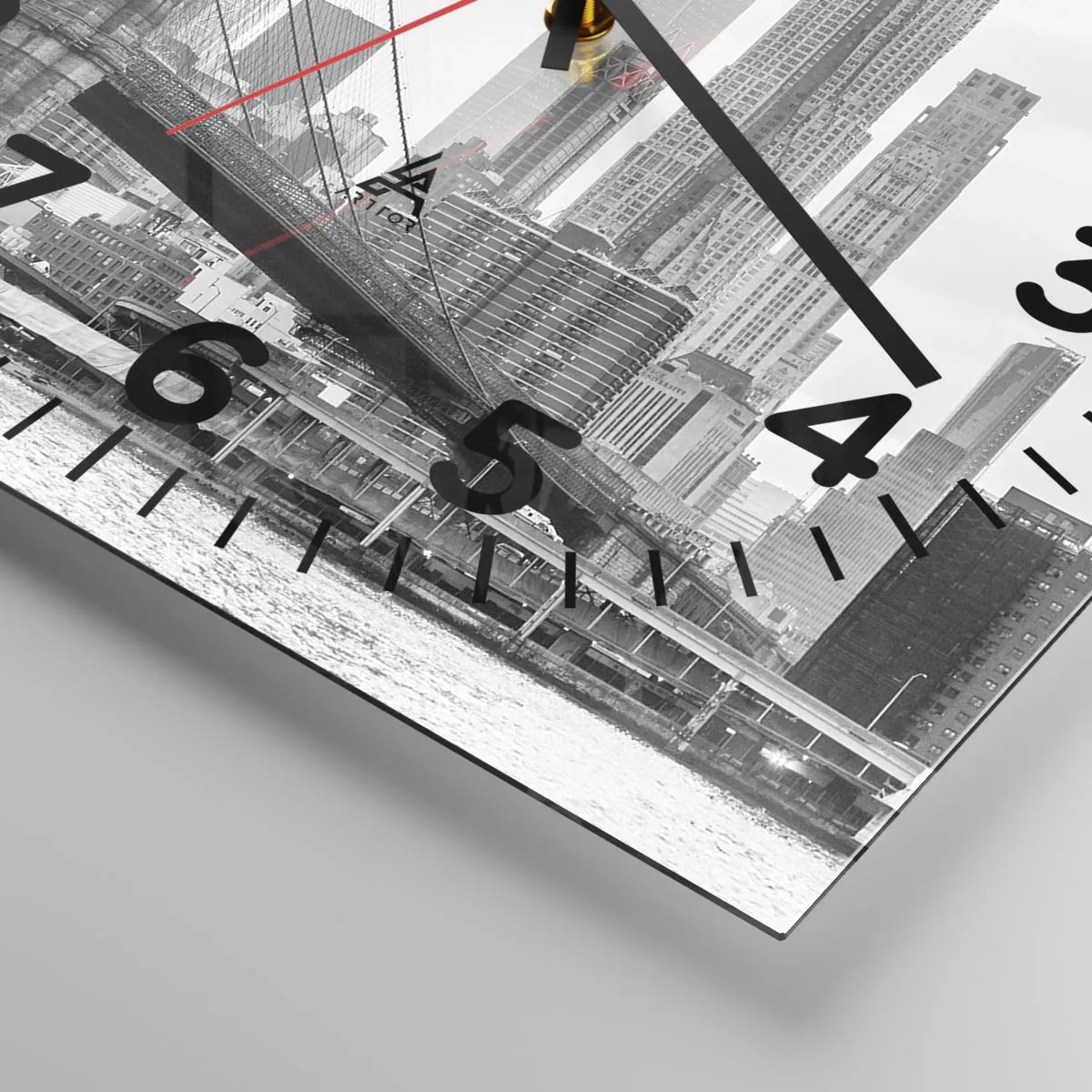 Wanduhr - Glasuhr - New Yorker Atmosphäre - 40x40 cm