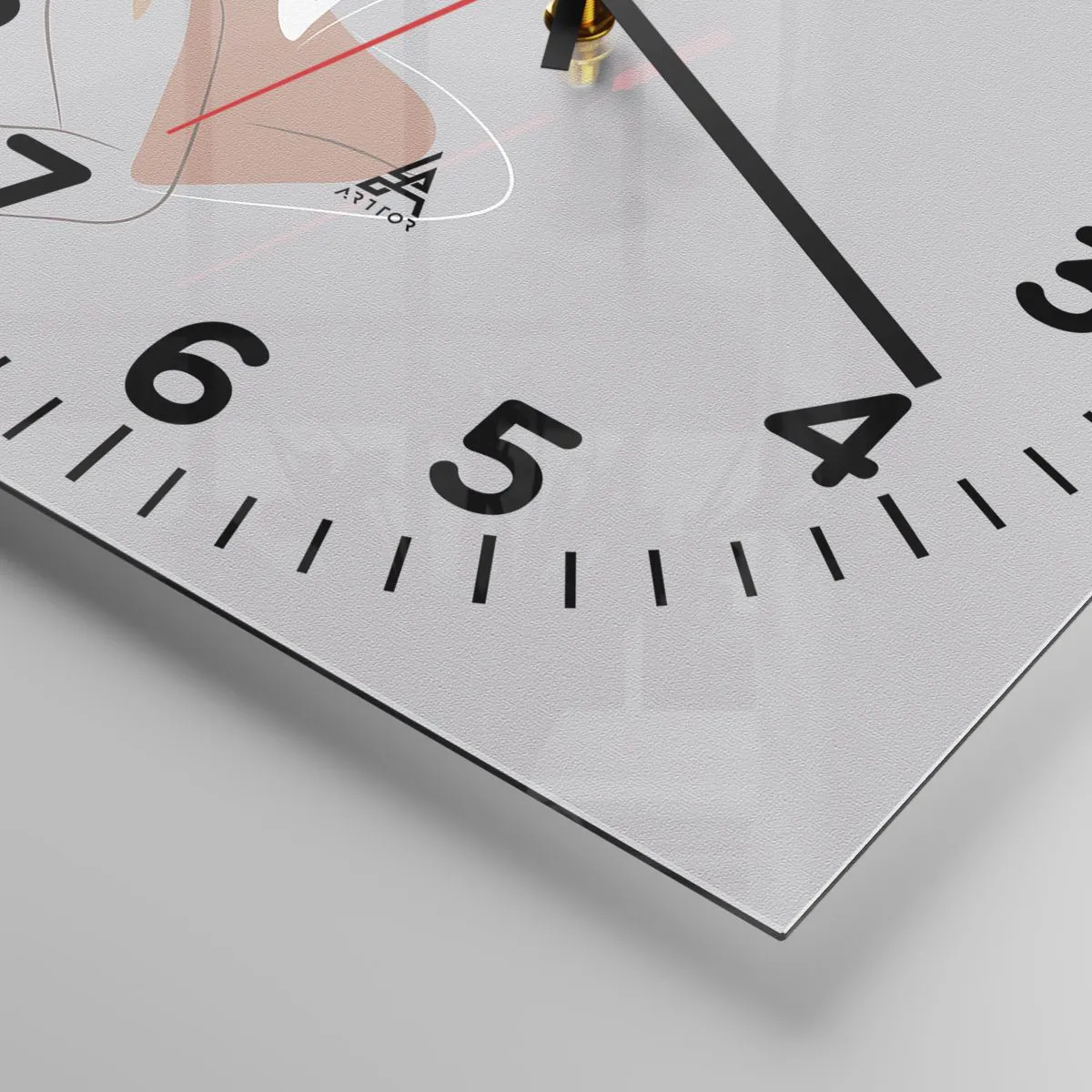 Relógio de parede - Relógio em vidro - O esboço do encanto - 40x40 cm