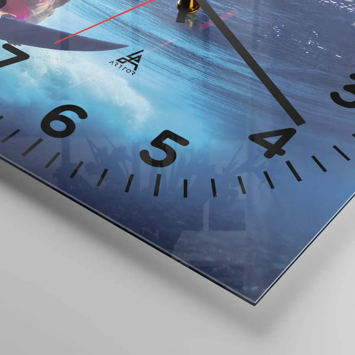 Ceas de perete - Ceas pe sticlă - Profunzimea bucuriei - 30x30 cm