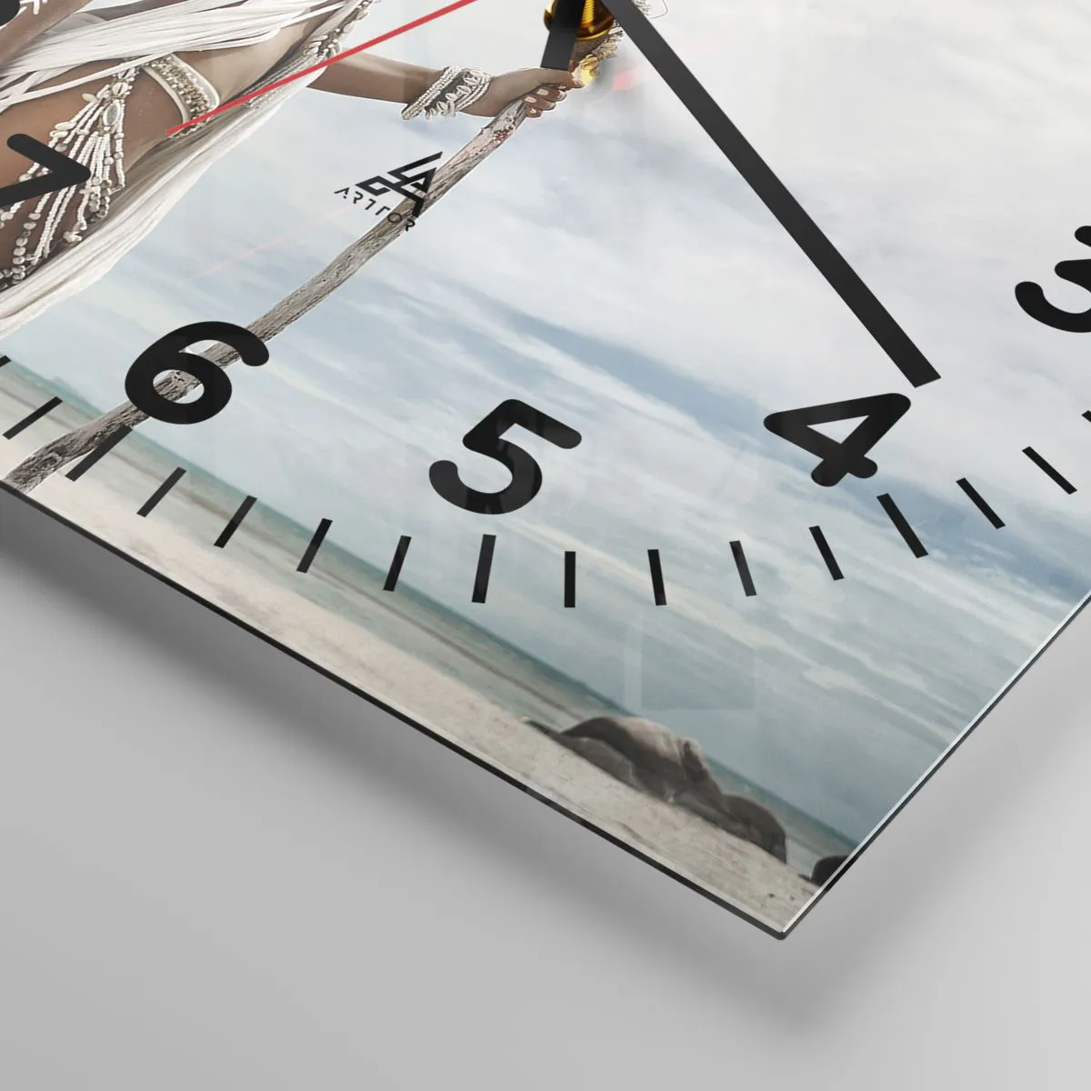 Wall clock - Clock on glass - Queen of the Tropics - 40x40 cm