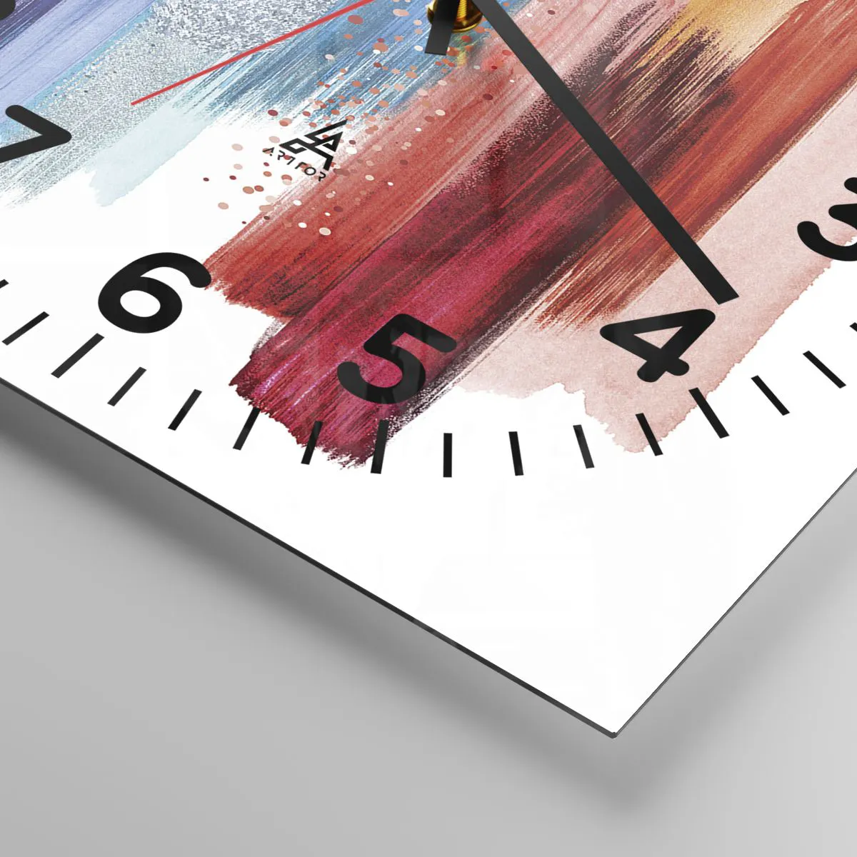 Wall clock - Clock on glass - Up and Down - 30x30 cm