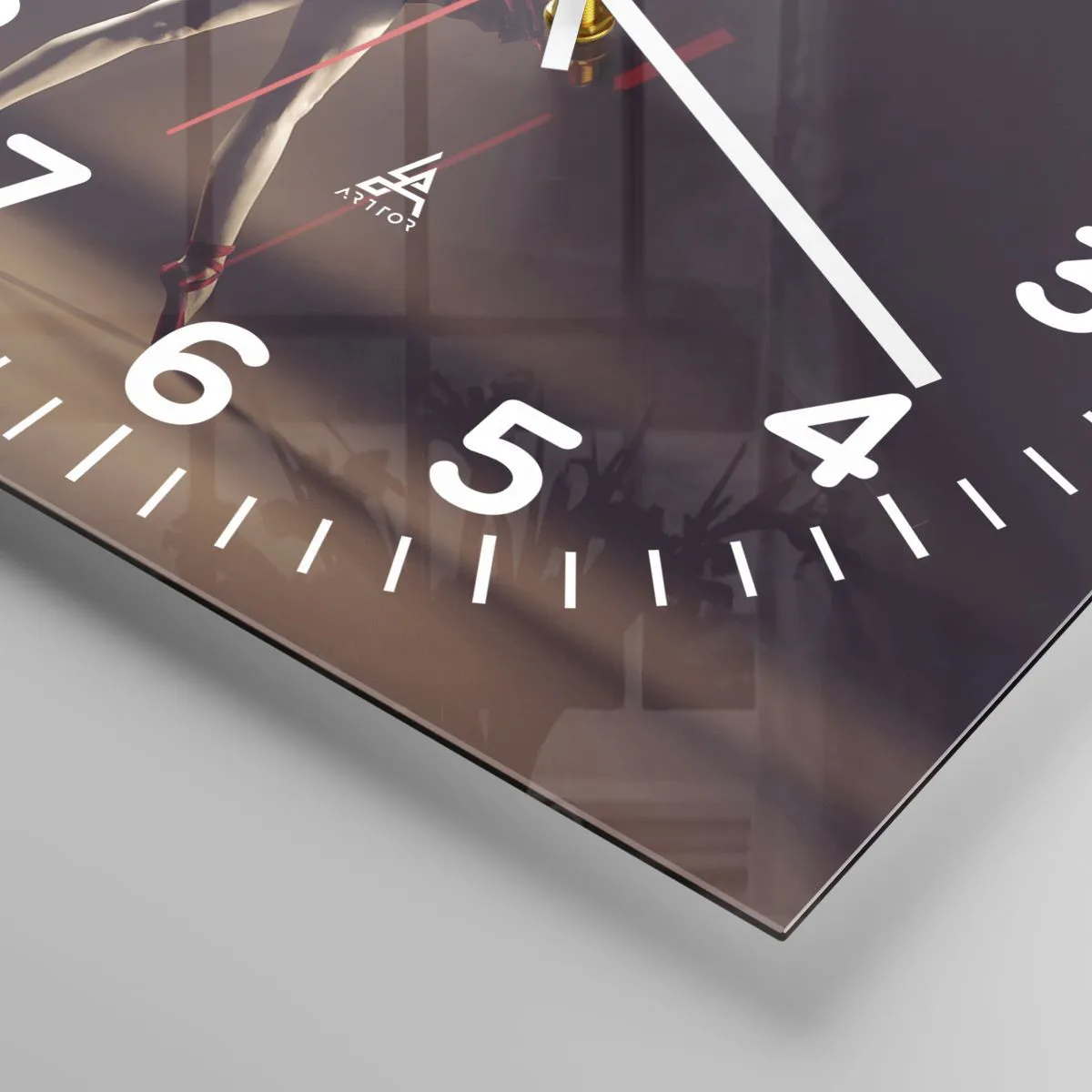 Wanduhr - Glasuhr - Eine Primaballerina - 40x40 cm