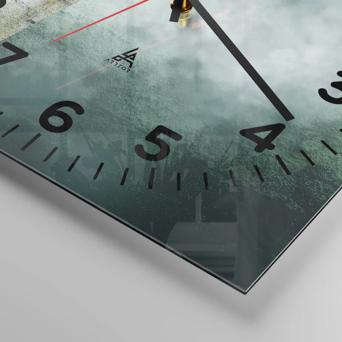 Wall clock - Clock on glass - In Search of Light - 30x30 cm