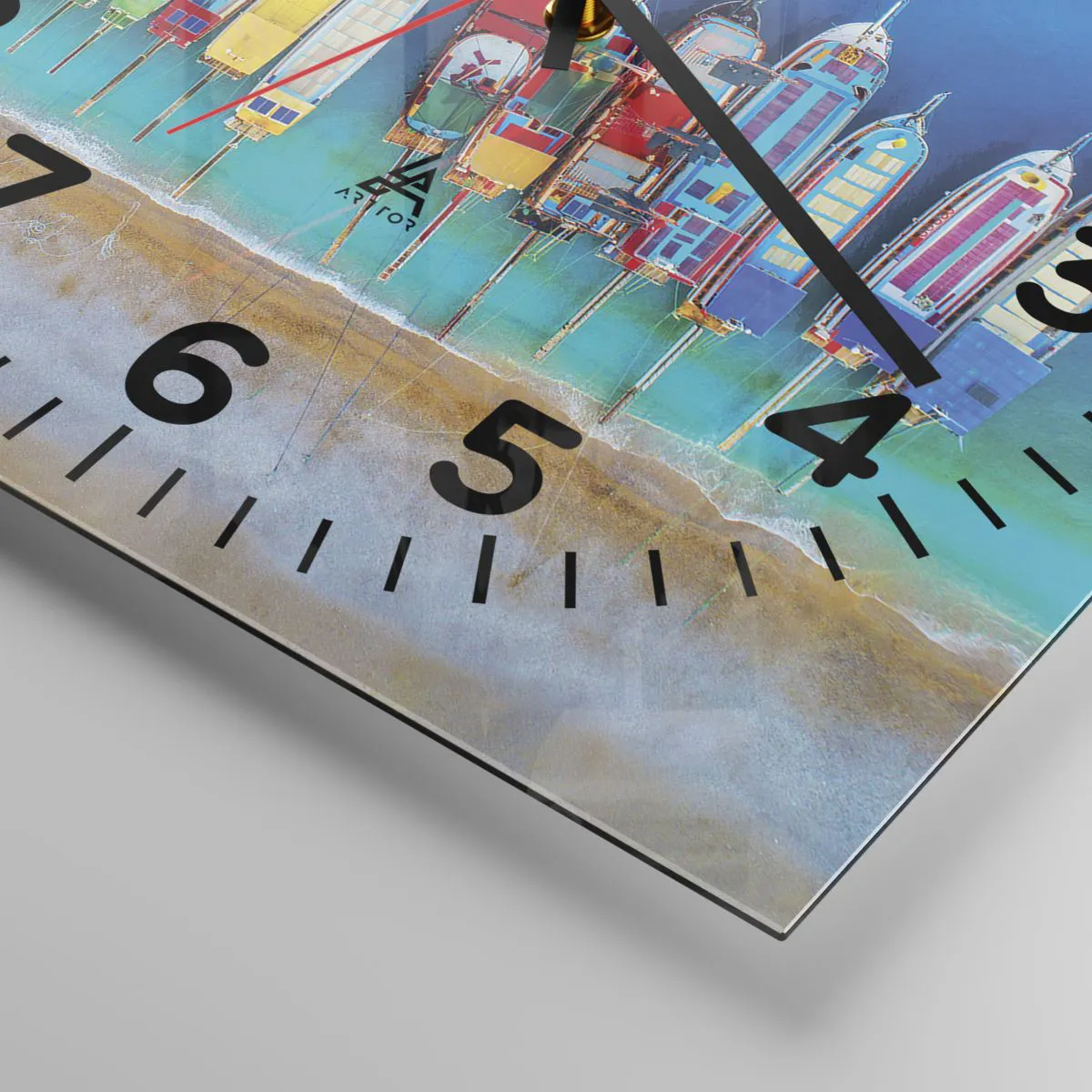 Ceas de perete - Ceas pe sticlă - Din perspectiva unei păsări - 40x40 cm