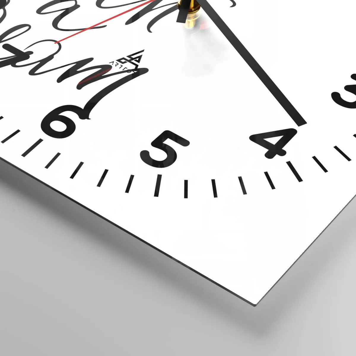 Ceas de perete - Ceas pe sticlă - Of course - 40x40 cm