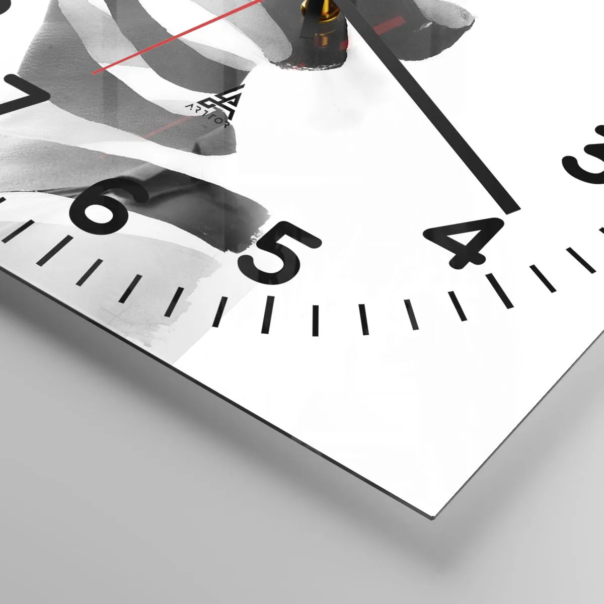 Relógio de parede - Relógio em vidro - Retrato surrealista - 40x40 cm