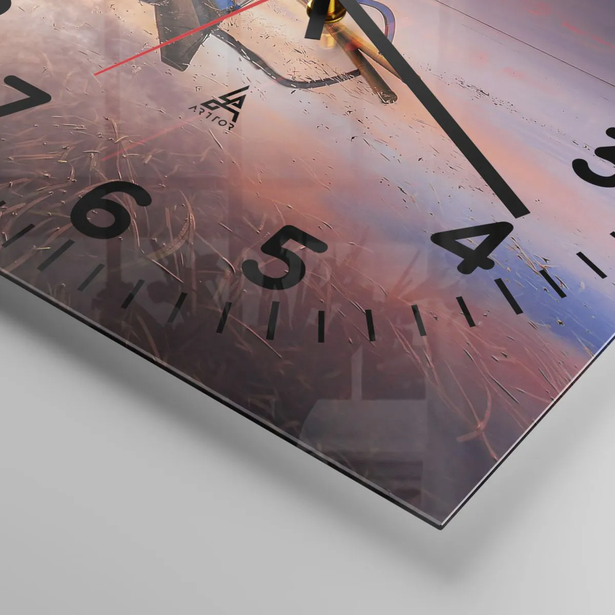 Ceas de perete - Ceas pe sticlă - Liniștea unei seri tropicale - 40x40 cm