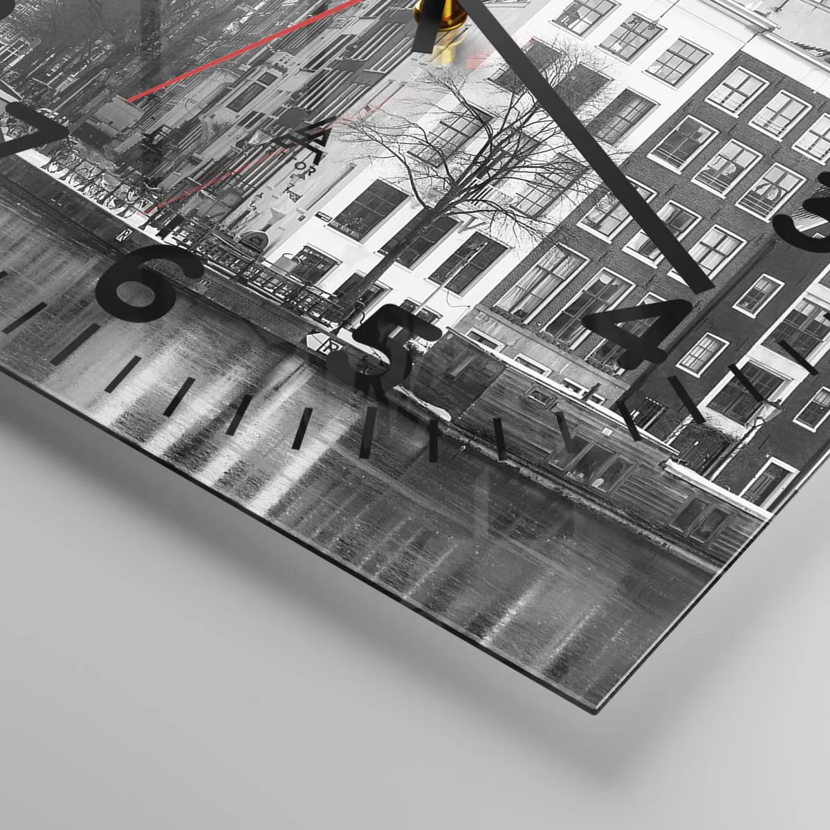 Wall clock - Clock on glass - Amsterdam Atmosphere - 40x40 cm