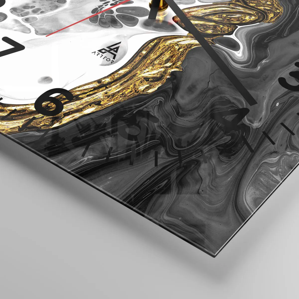 Ceas de perete - Ceas pe sticlă - Compoziție organică - 30x30 cm