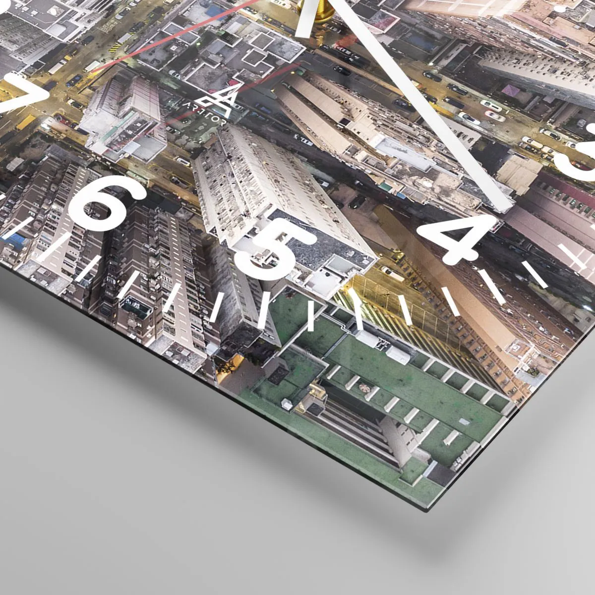 Wall clock - Clock on glass - Greetings from Hong Kong - 30x30 cm