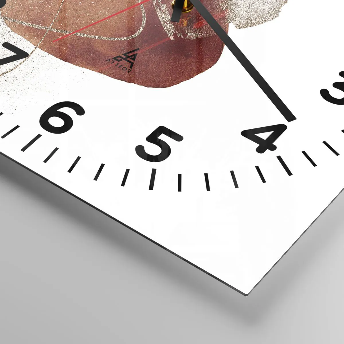 Ceas de perete - Ceas pe sticlă - Compoziție ovală - 40x40 cm