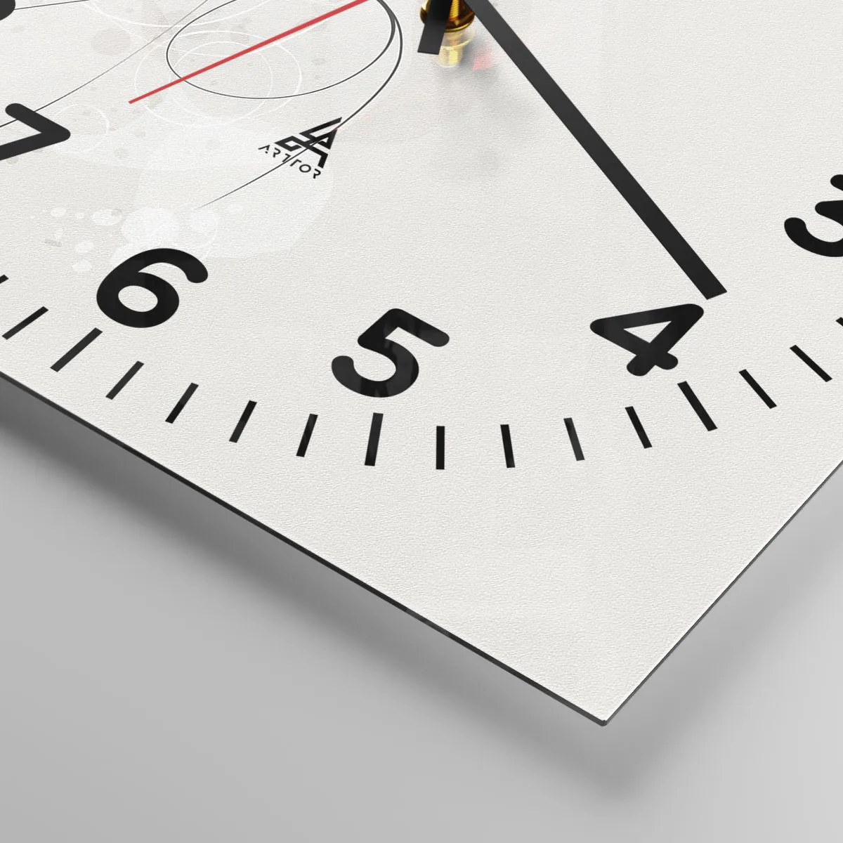 Ceas de perete - Ceas pe sticlă - Spirala frumuseții - 30x30 cm