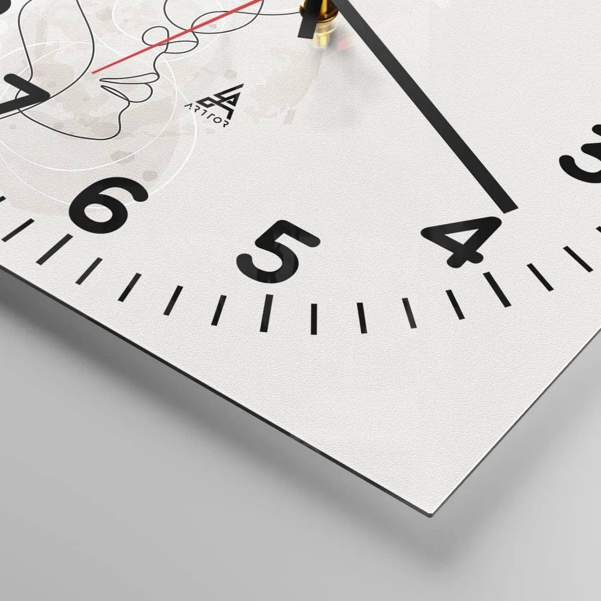 Ceas de perete - Ceas pe sticlă - Încurcați într-o îmbrățișare - 40x40 cm