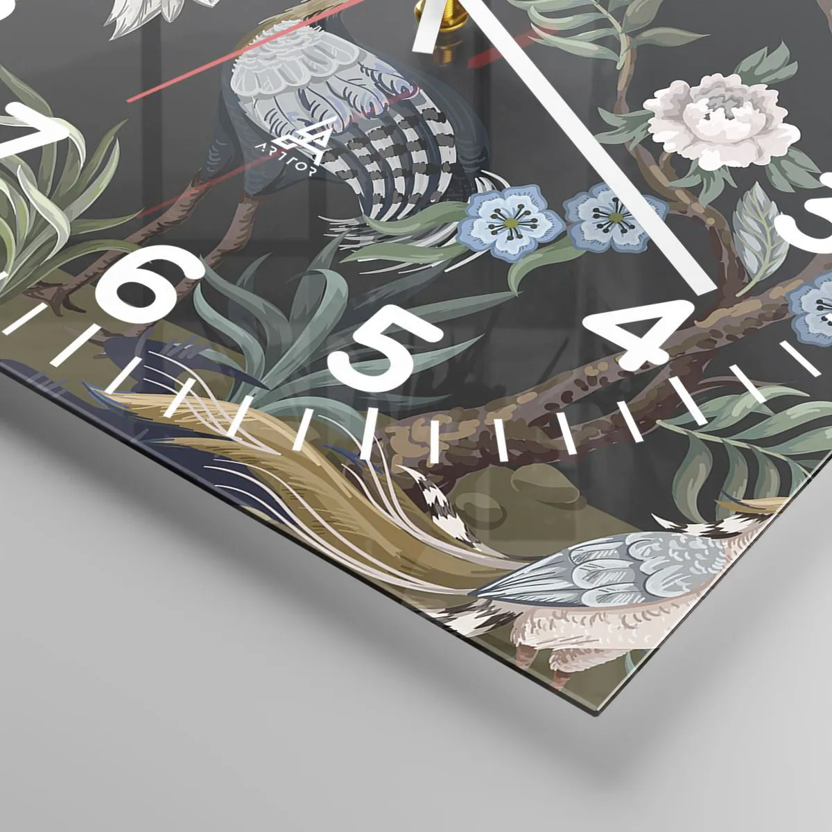 Horloge murale - Pendule murale - Parade d'oiseaux - 30x30 cm