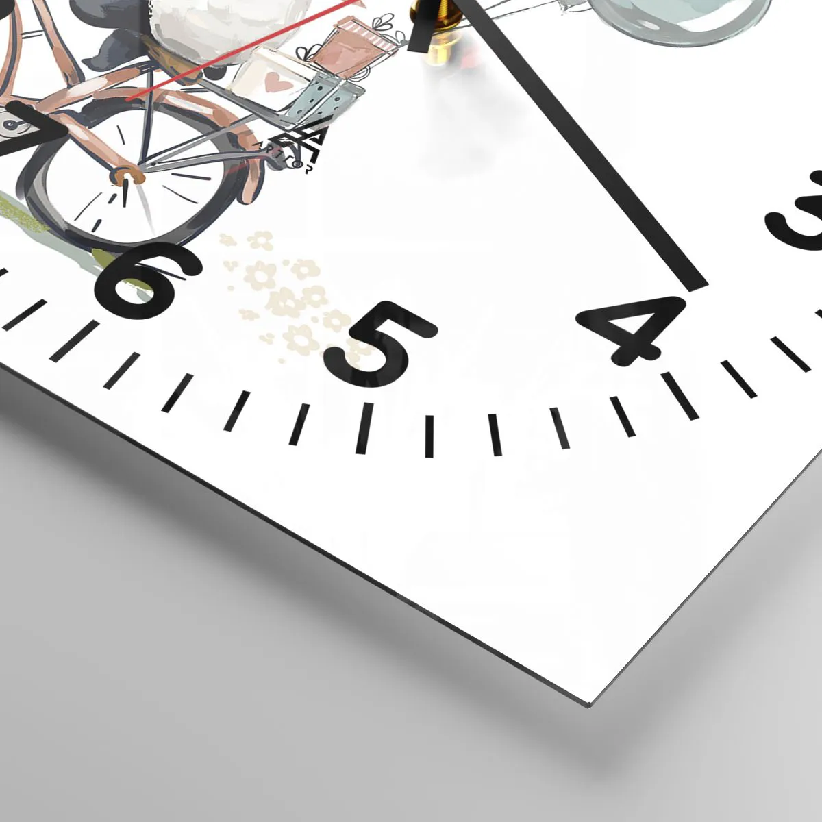 Ceas de perete - Ceas pe sticlă - O zi fericită - 30x30 cm