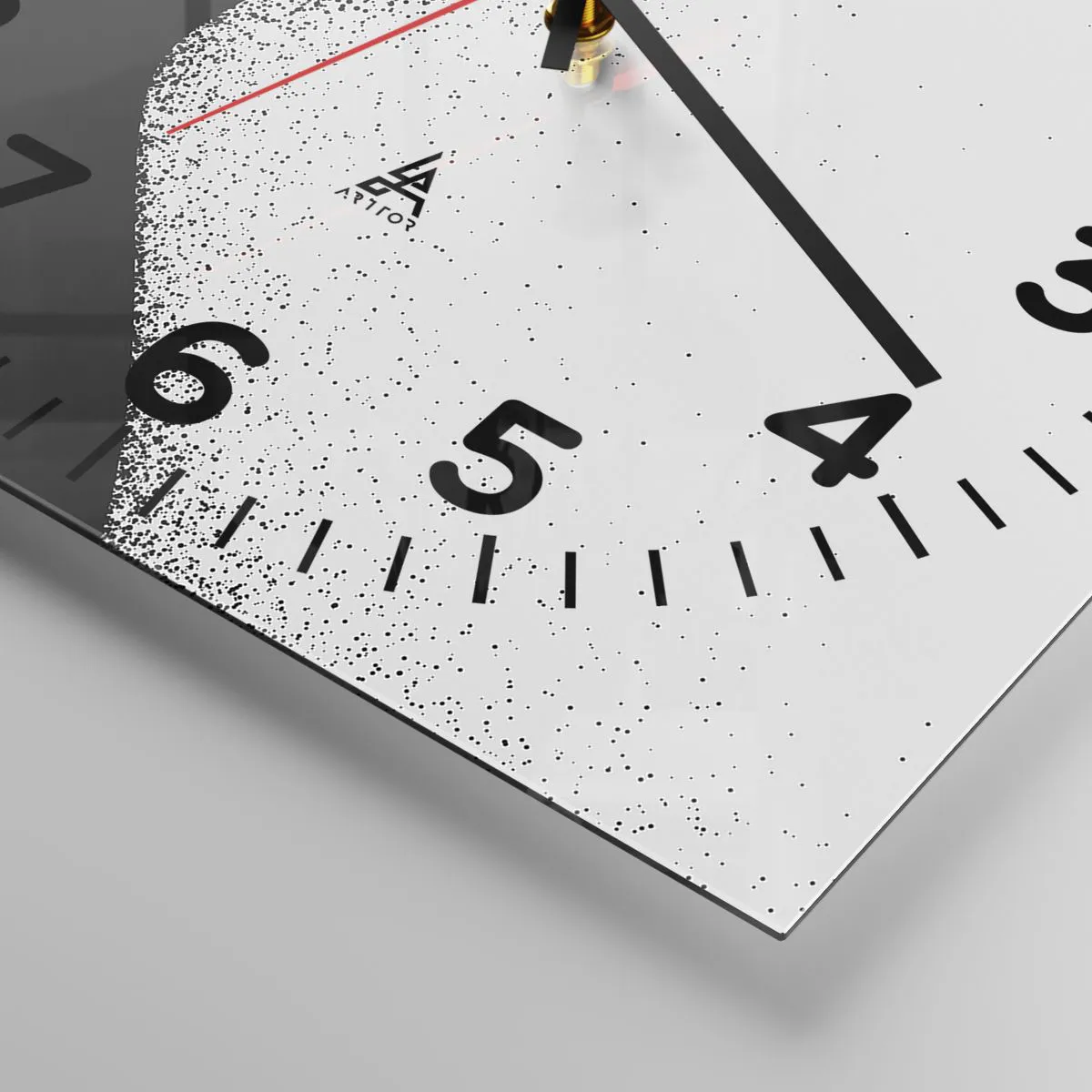 Ceas de perete - Ceas pe sticlă - Echilibru lichid - 30x30 cm