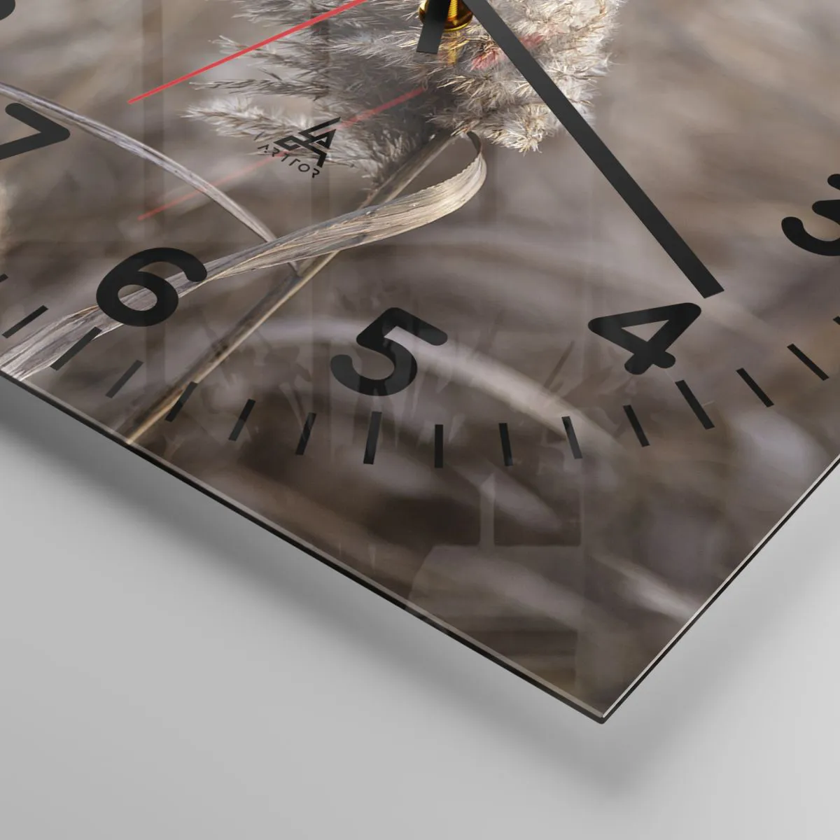 Wall clock - Clock on glass - Time to Fly with the Wind - 30x30 cm