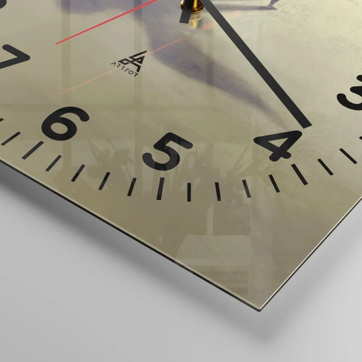 Wall clock - Clock on glass - Hero of the Future - 40x40 cm