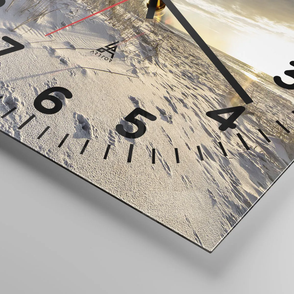 Wanduhr - Glasuhr - Einladung zu einem Spaziergang - 40x40 cm