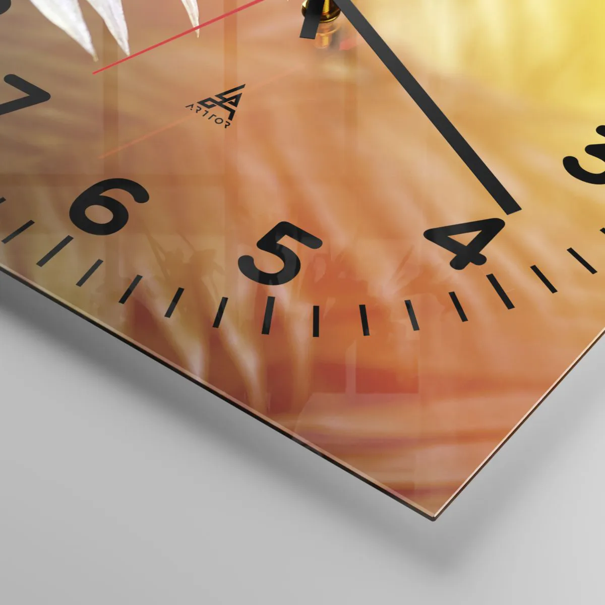 Ceas de perete - Ceas pe sticlă - Dimineață în junglă - 40x40 cm