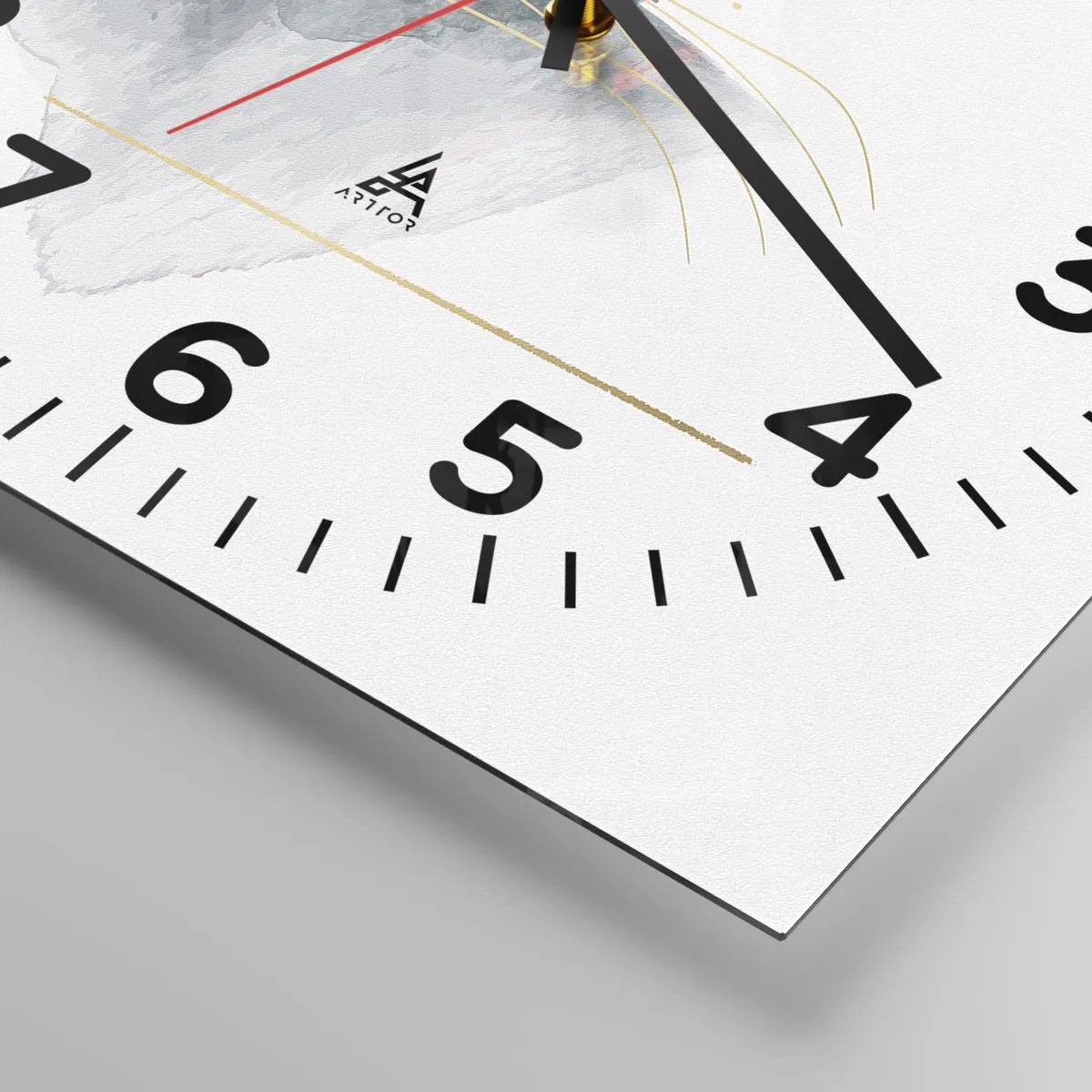 Horloge murale - Pendule murale - À propos de la relation entre le gris et l'or - 30x30 cm