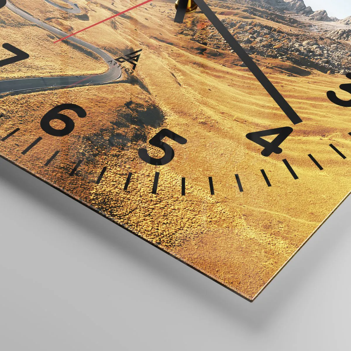 Reloj de pared - Reloj de vidrio - En un valle dorado - 40x40 cm