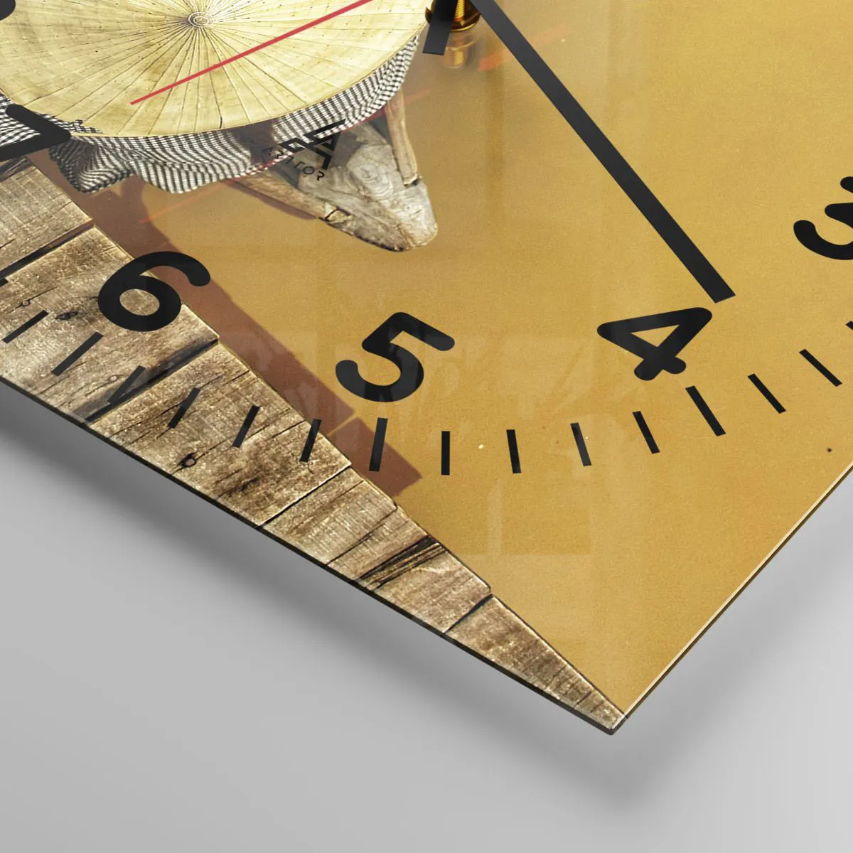 Ceas de perete - Ceas pe sticlă - Viața pe râul galben - 40x40 cm