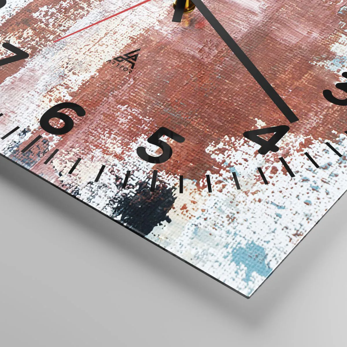 Wanduhr - Glasuhr - Fünfzig-Fünfzig abstrakt - 30x30 cm