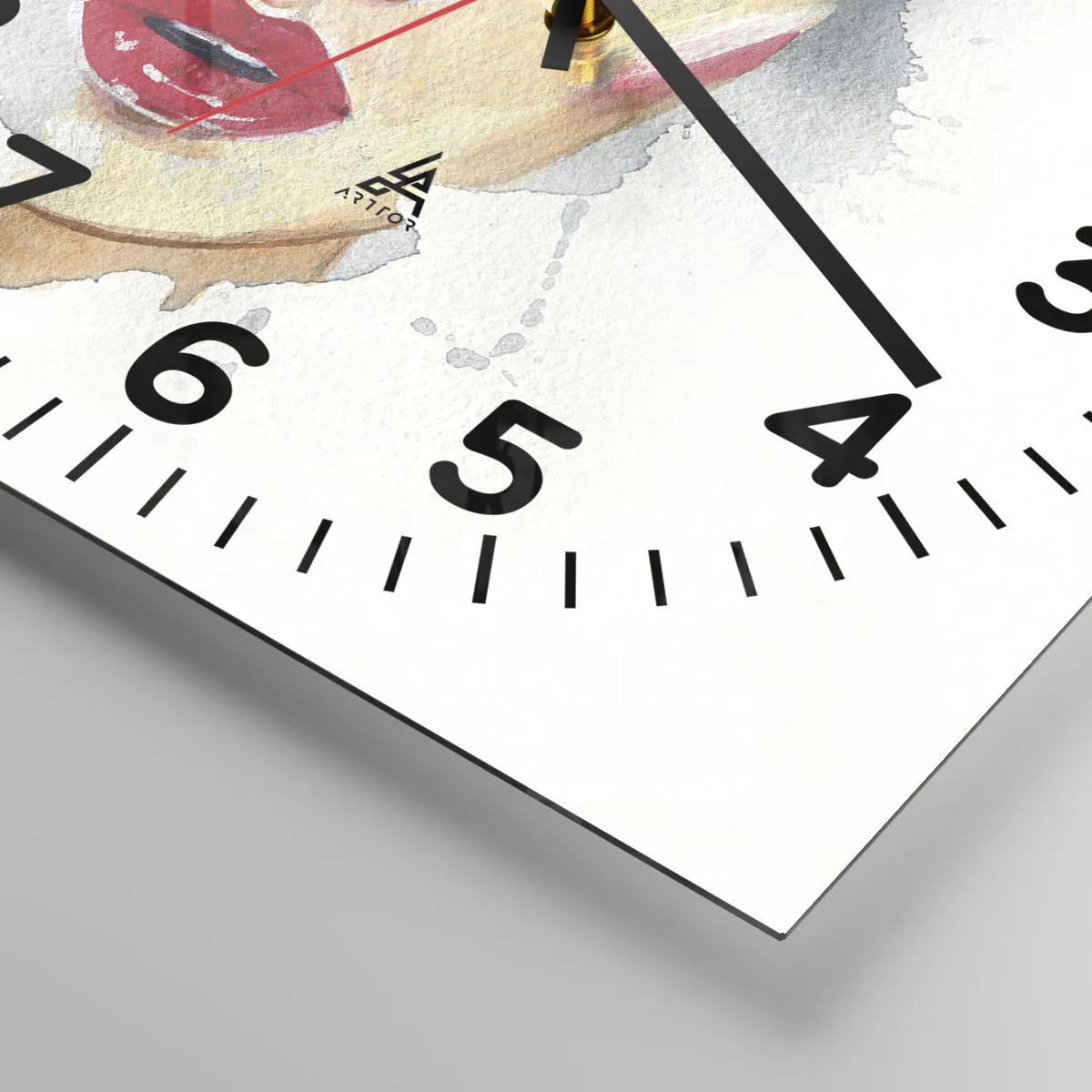 Reloj de pared - Reloj de vidrio - Reflejo en una gota de agua - 30x30 cm