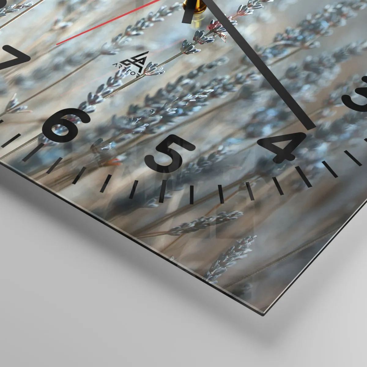 Väggklocka - Klocka på glas - Doftande åkermark - 30x30 cm