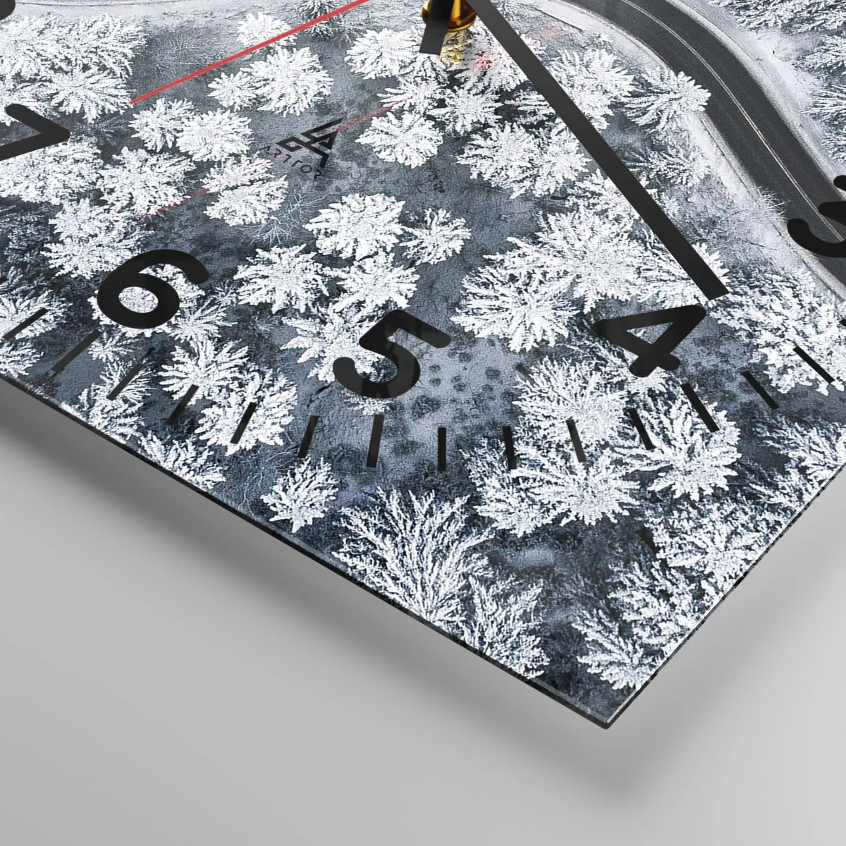 Wanduhr - Glasuhr - Durch den Winterwald - 40x40 cm