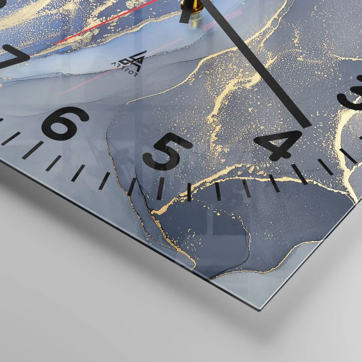 Ceas de perete - Ceas pe sticlă - Praf de aur - 40x40 cm