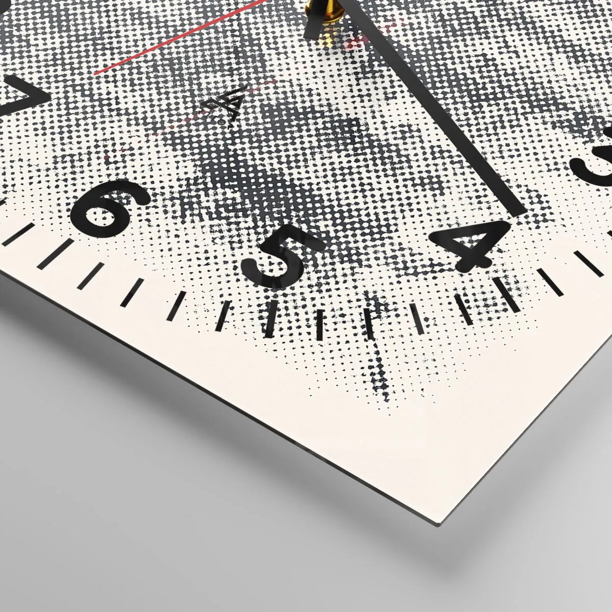 Väggklocka - Klocka på glas - Dimmig komposition - 30x30 cm