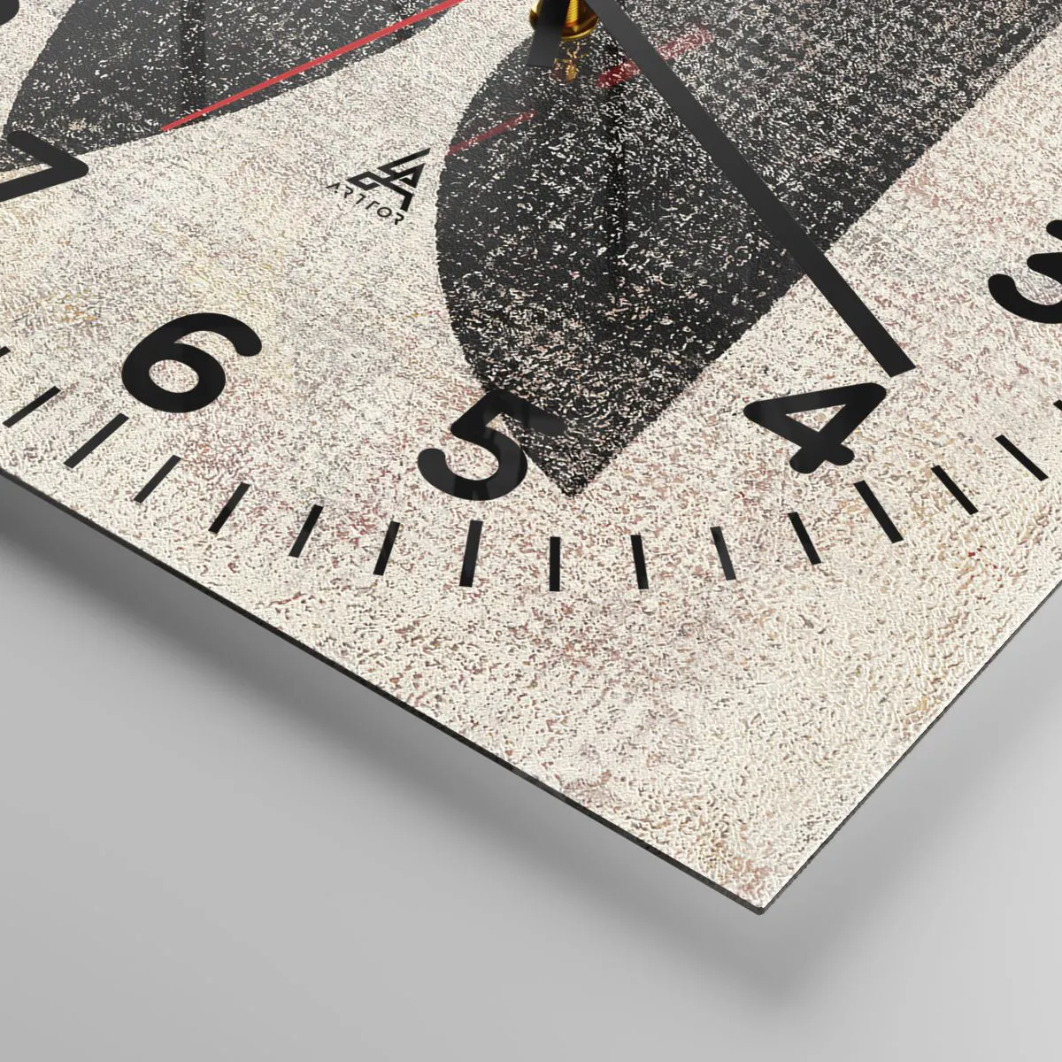 Ceas de perete - Ceas pe sticlă - Abstracție etnică - 30x30 cm