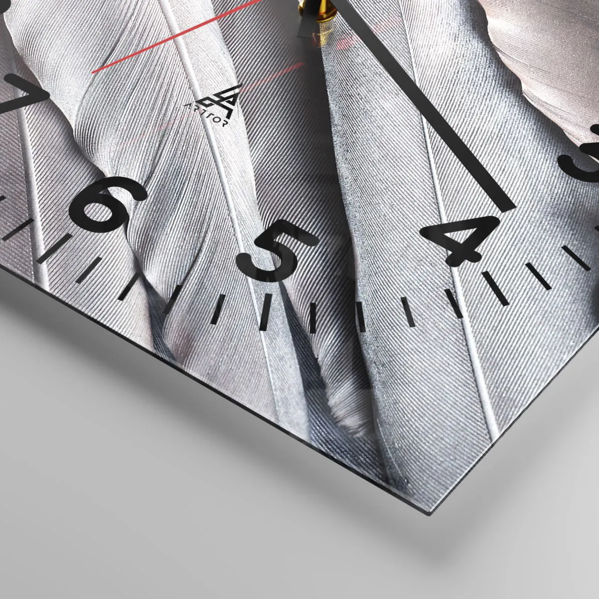 Ceas de perete - Ceas pe sticlă - Argintul roz - 40x40 cm