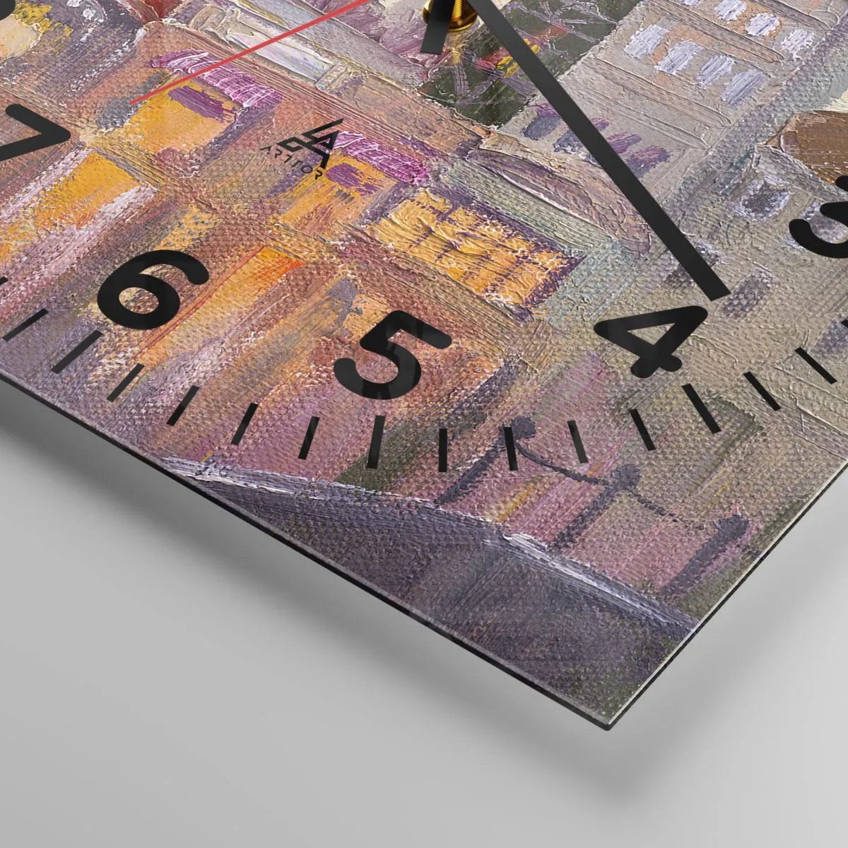 Wanduhr - Glasuhr - Pariser Ikonen – Moulin Rouge - 40x40 cm