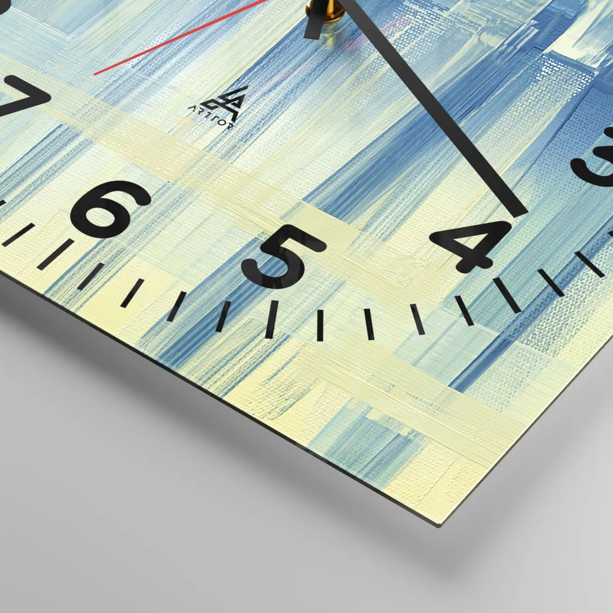 Ceas de perete - Ceas pe sticlă - Compoziție în turcoaz - 30x30 cm