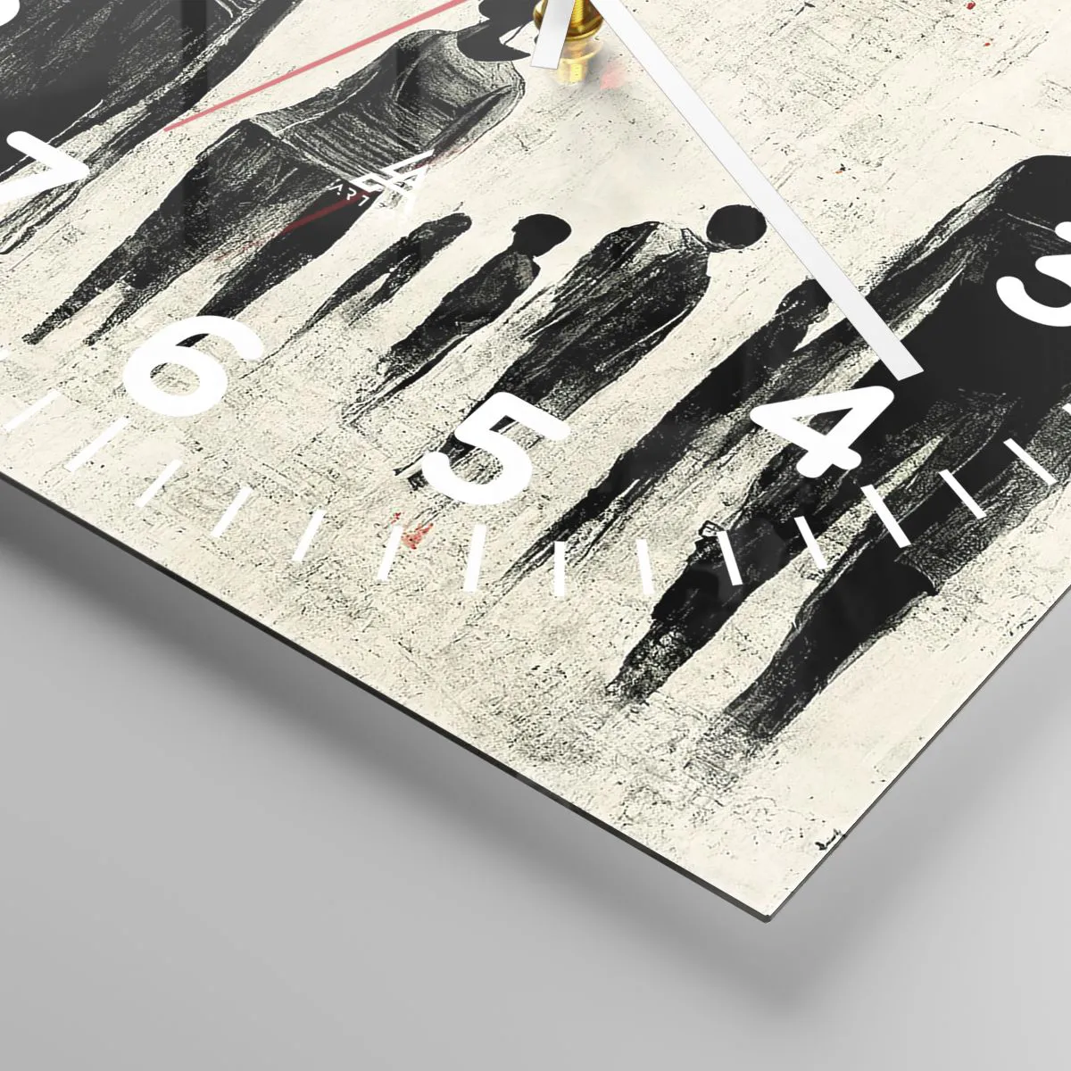 Wanduhr - Glasuhr - Gegen die Einsamkeit - 40x40 cm