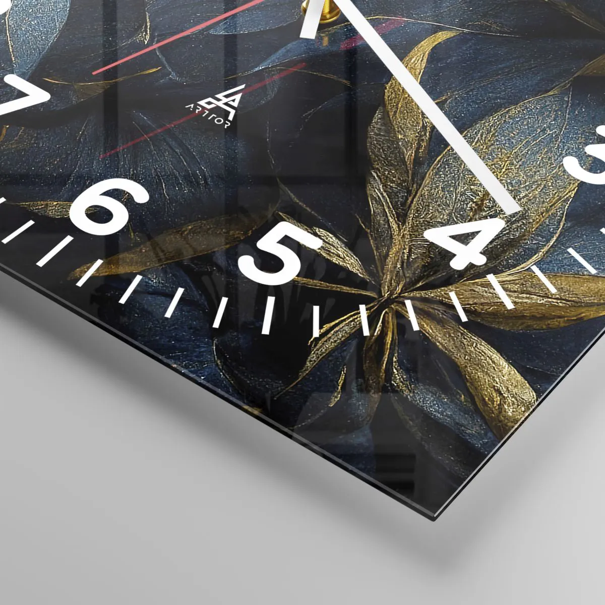 Orologio da parete - Orologio in Vetro - Foderati d'oro - 30x30 cm