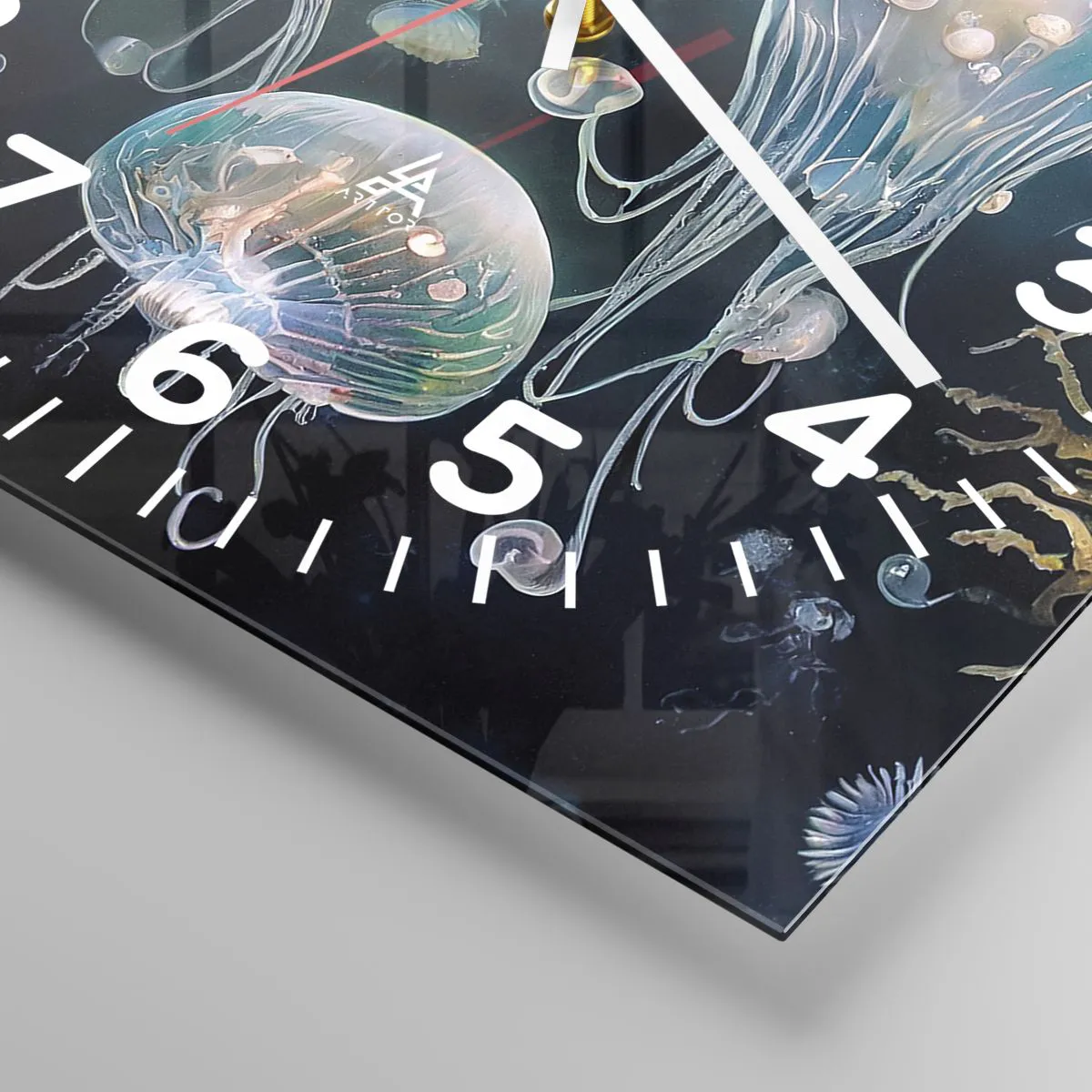 Ceas de perete - Ceas pe sticlă - Balul subacvatic - 30x30 cm