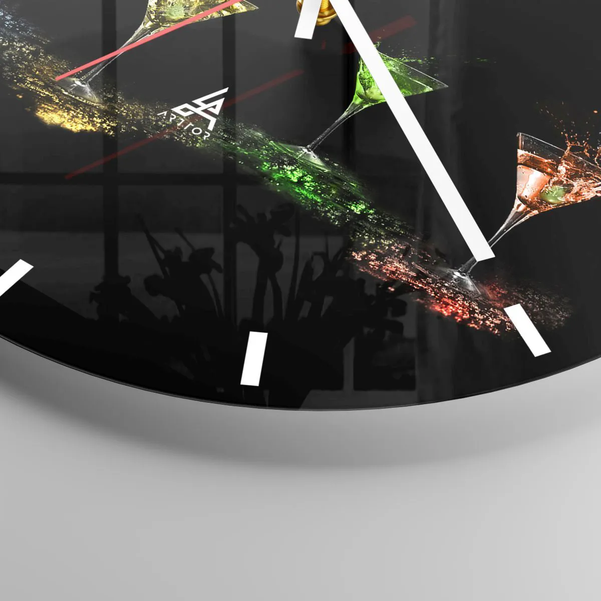 Zegar ścienny - Kolory radości w kryształowym szkle - 40x40 cm