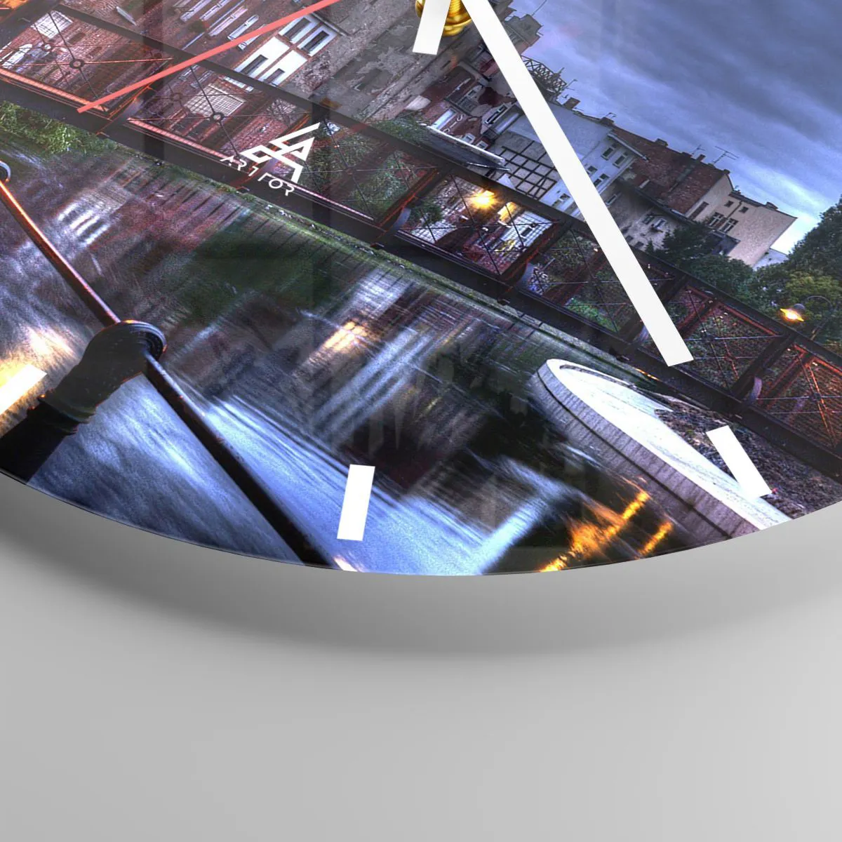 Relógio de parede - Relógio em vidro - A desconhecida Bydgoszcz - 40x40 cm