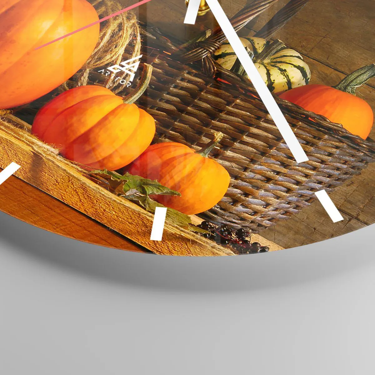 Wanduhr - Glasuhr - Eine rustikale Komposition - Geschenke des Herbstes - 40x40 cm